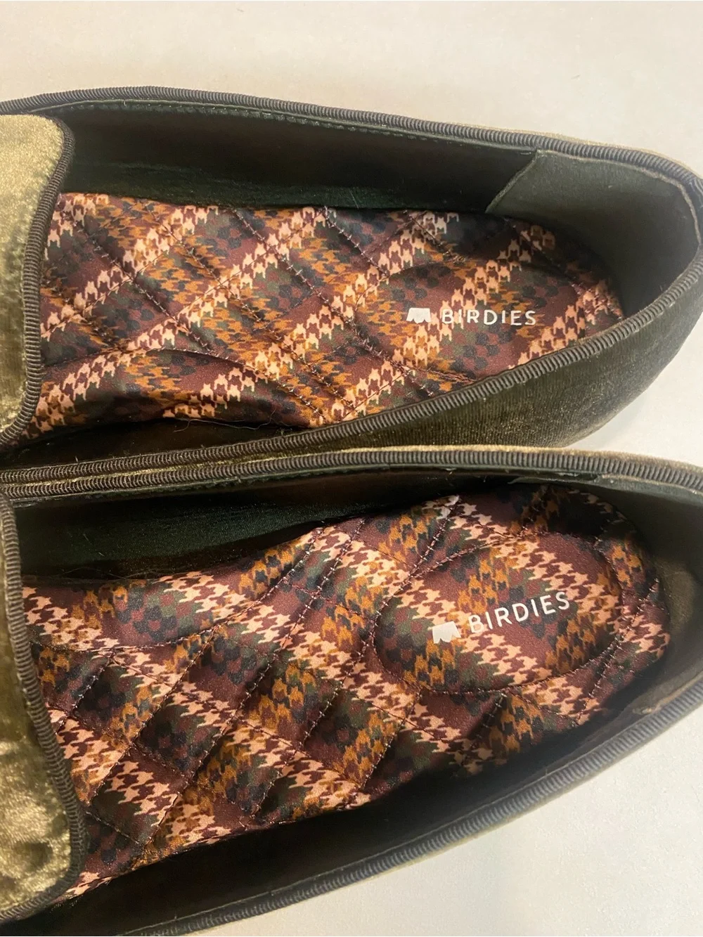 BIRDIES THE STARLING VELVET GREEN LOAFERS FLATS SMOKING SHOE SLIPPER SZ 12